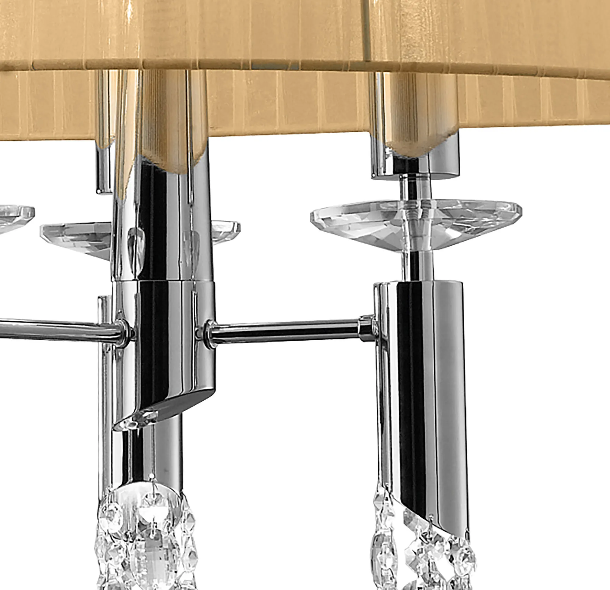 Tiffany Crystal Pendant 6+6 Light Polished Chrome M3853/SBS  Mantra Tiffany Polished Chrome-Soft Bronze